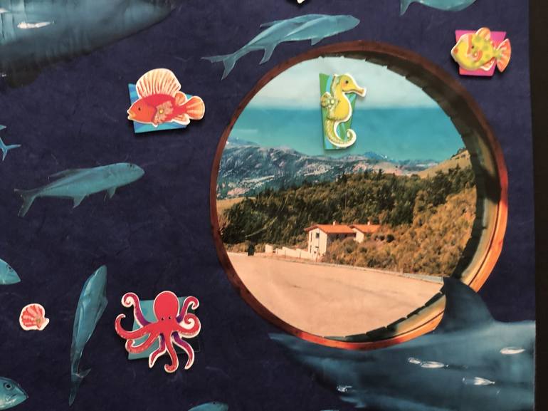 Original Conceptual Seascape Collage by KMS Art Studio