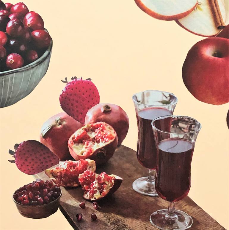 Original Art Deco Food & Drink Collage by KMS Art Studio