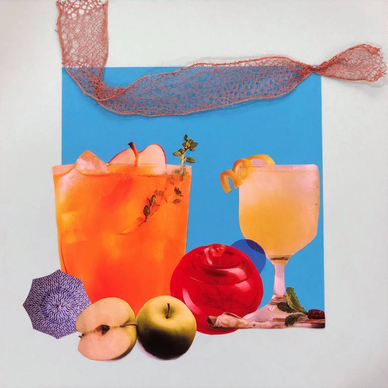 Original Abstract Expressionism Food & Drink Collage by Kms Art Studio