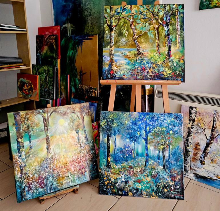 Original Impressionism Garden Painting by Margo Tartart