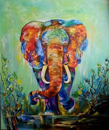 Original Expressionism Animal Painting by Margo Tartart