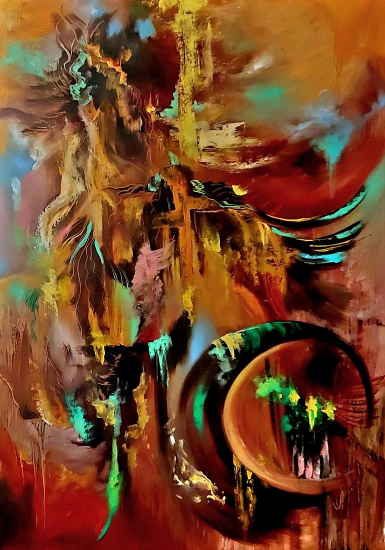 Original Abstract Painting by Margo Tartart | Abstract Art on Canvas | Scent Of The Night Sun
