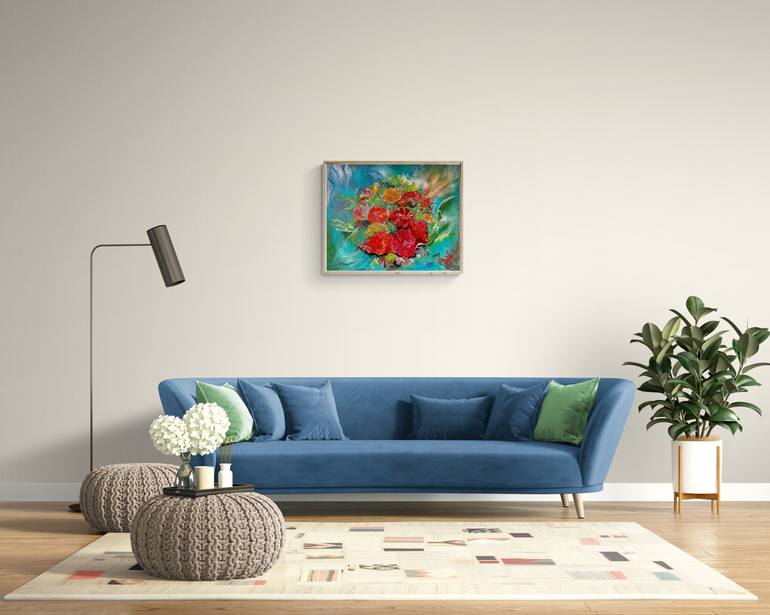 Original Abstract Expressionism Floral Painting by Margo Tartart