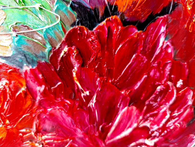Original Abstract Expressionism Floral Painting by Margo Tartart