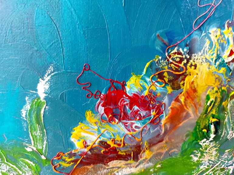 Original Abstract Expressionism Floral Painting by Margo Tartart