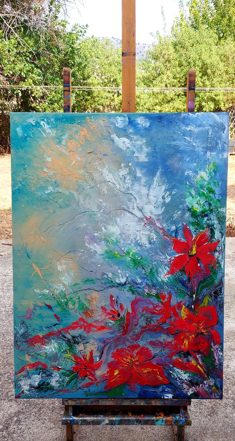 Original Abstract Botanic Painting by Margo Tartart