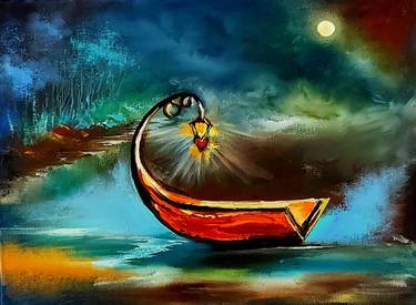 Original Impressionism Boat Paintings by Margo Tartart