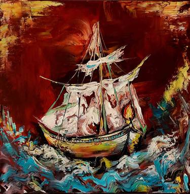 Print of Impressionism Sailboat Paintings by Margo Tartart