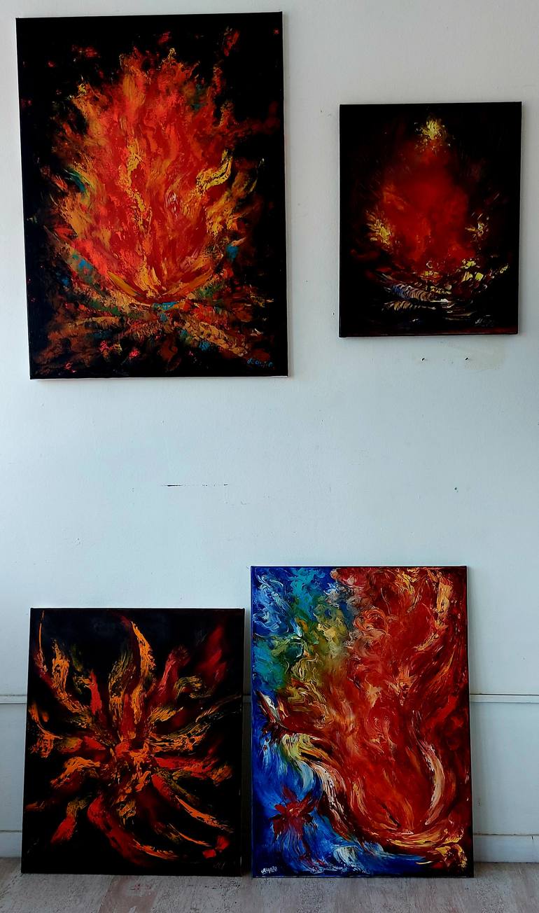 Original Art Deco Abstract Painting by Margo Tartart