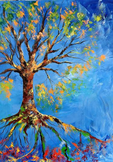 The Tree of life Family Fantastig Tree Art Meditation Art Spiritual painting thumb