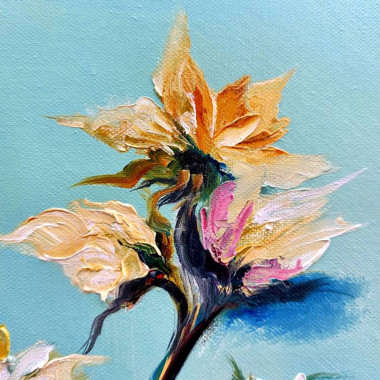 Original Abstract Expressionism Floral Painting by Margo Tartart