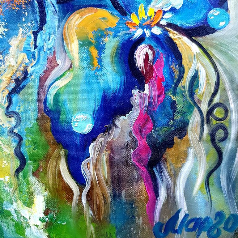 Original Abstract Expressionism Floral Painting by Margo Tartart