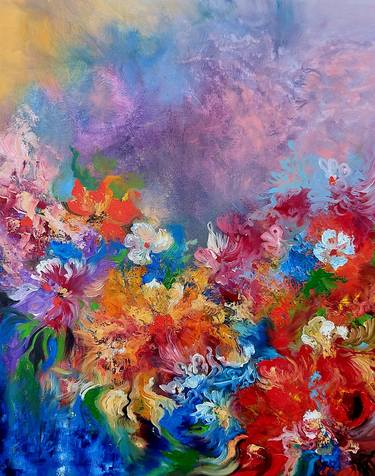 Original Abstract Floral Paintings by Margo Tartart