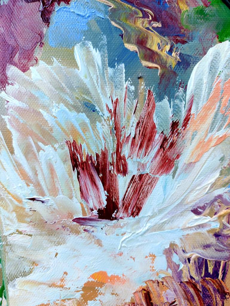 Original Abstract Expressionism Floral Painting by Margo Tartart