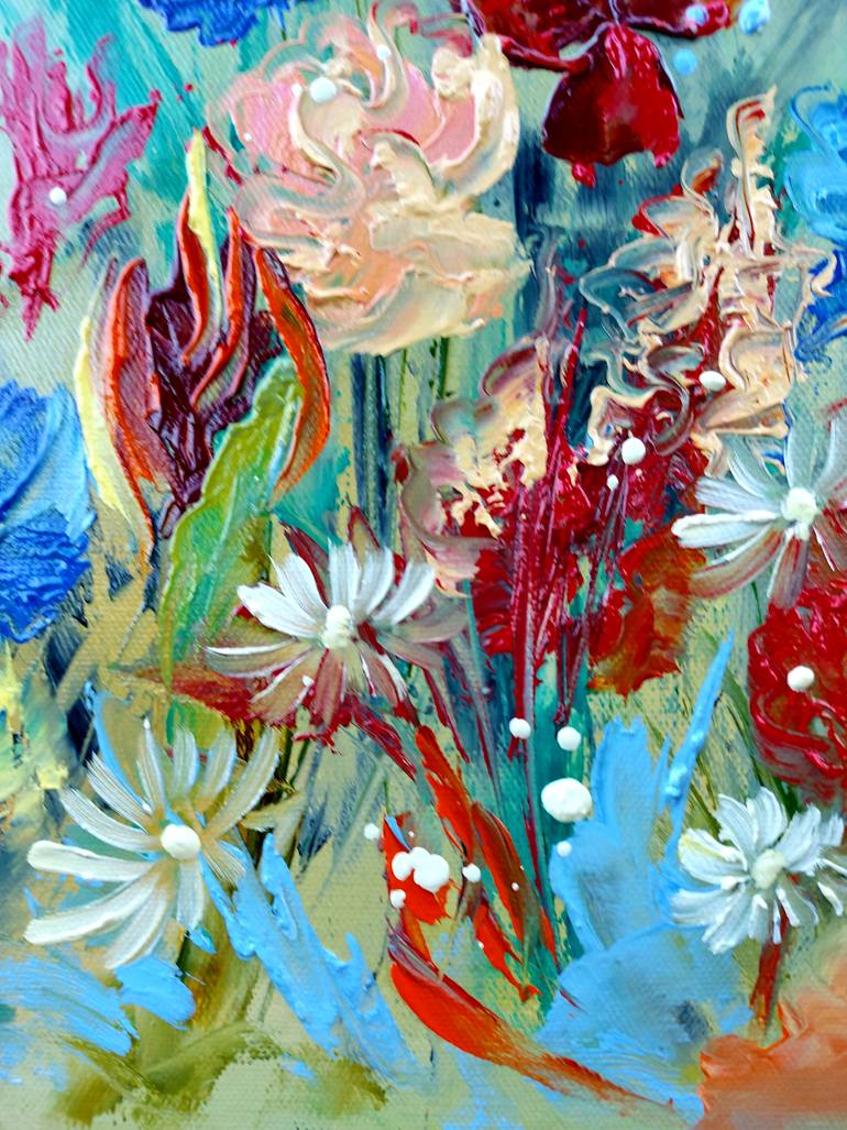 Original Expressionism Floral Painting by Margo Tartart