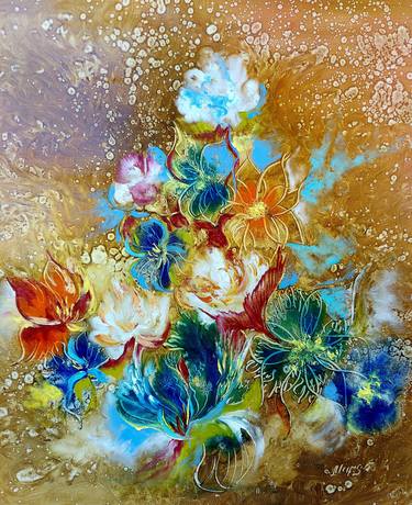 Print of Abstract Expressionism Floral Paintings by Margo Tartart