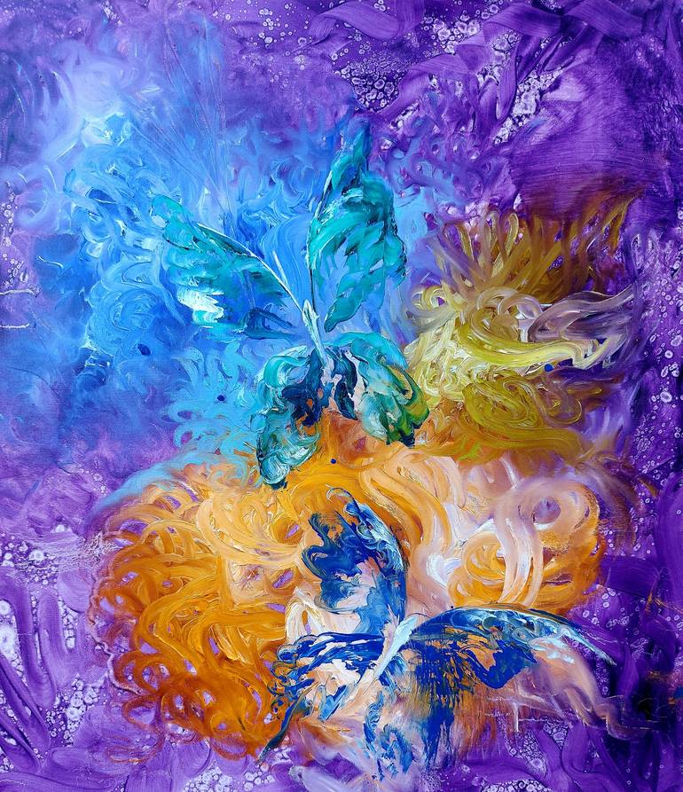 Murals - Blue and Purple Watercolour Marble Effect  Абстрактное,  Абстрактные картины, Фрески
