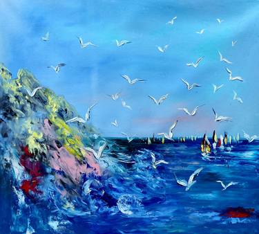 Original Expressionism Seascape Paintings by Margo Tartart
