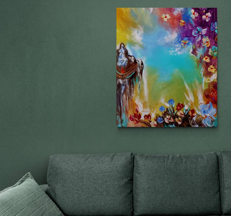Original Abstract Expressionism Floral Painting by Margo Tartart