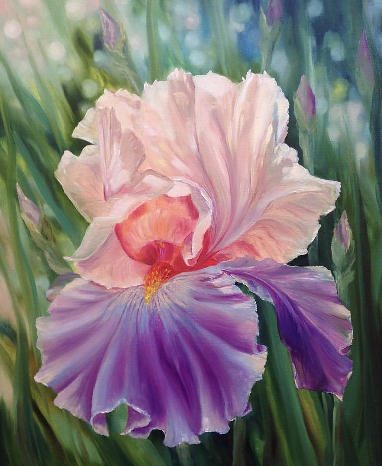 Delicate iris Painting by Larisa Batenkova | Saatchi Art