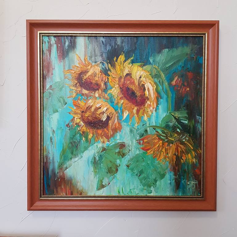 Original Abstract Expressionism Floral Painting by Larisa Batenkova