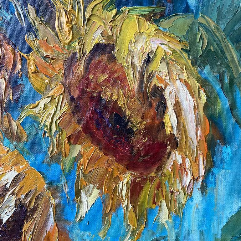 Original Abstract Expressionism Floral Painting by Larisa Batenkova