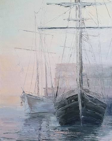 Original Boat Paintings by Larisa Batenkova