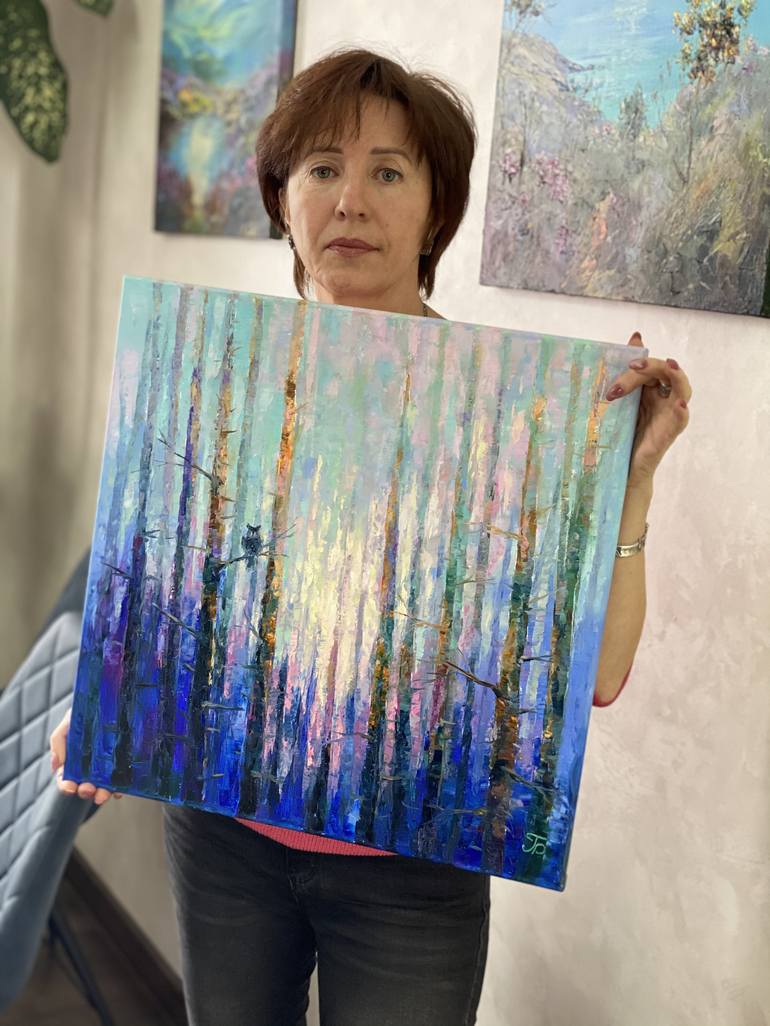 Original Expressionism Tree Painting by Larisa Batenkova