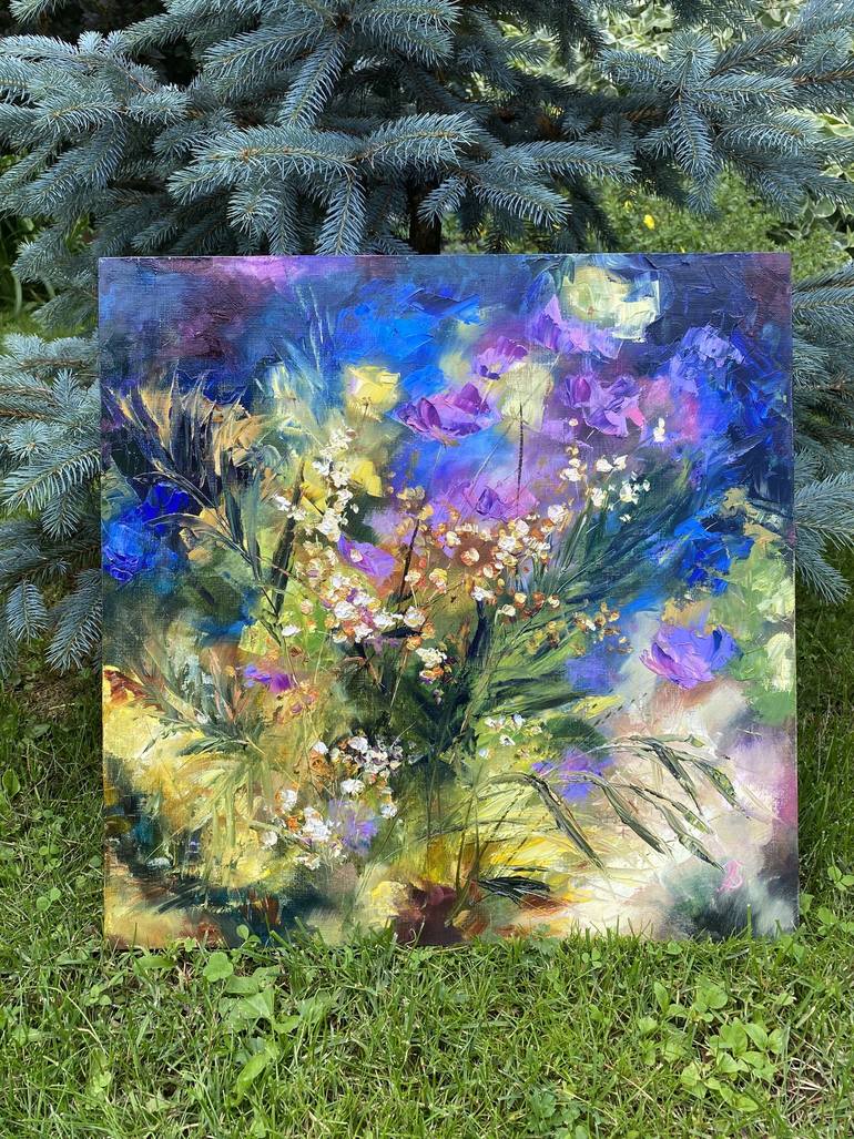 Original Abstract Floral Painting by Larisa Batenkova