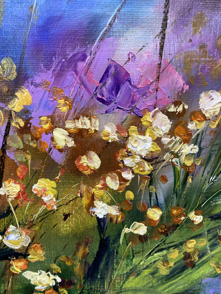 Original Abstract Floral Painting by Larisa Batenkova