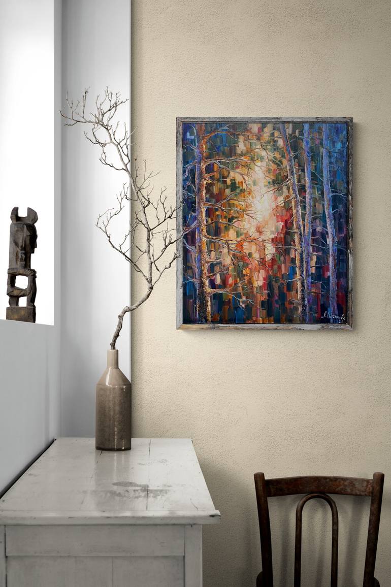 Original Abstract Expressionism Tree Painting by Larisa Batenkova