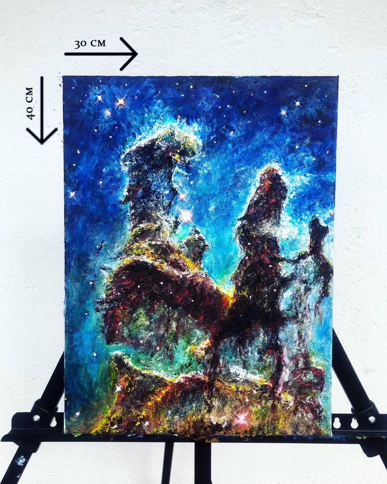 Original Fine Art Outer Space Painting by Sofiia Voskresenskaya