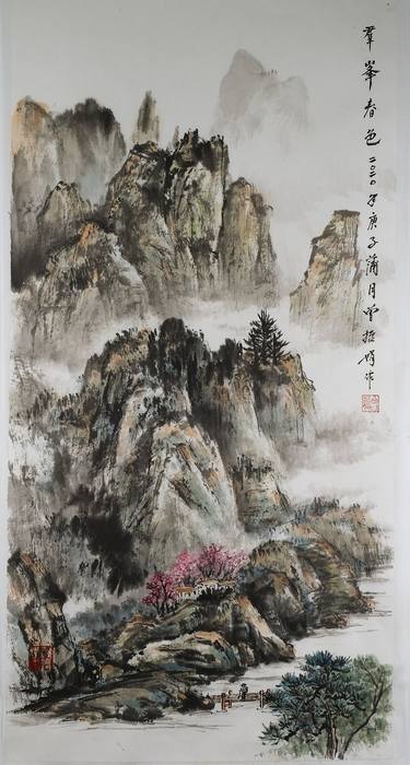Spring Scenery Taiwan Frameless Scenery Hand-painted Color Ink thumb