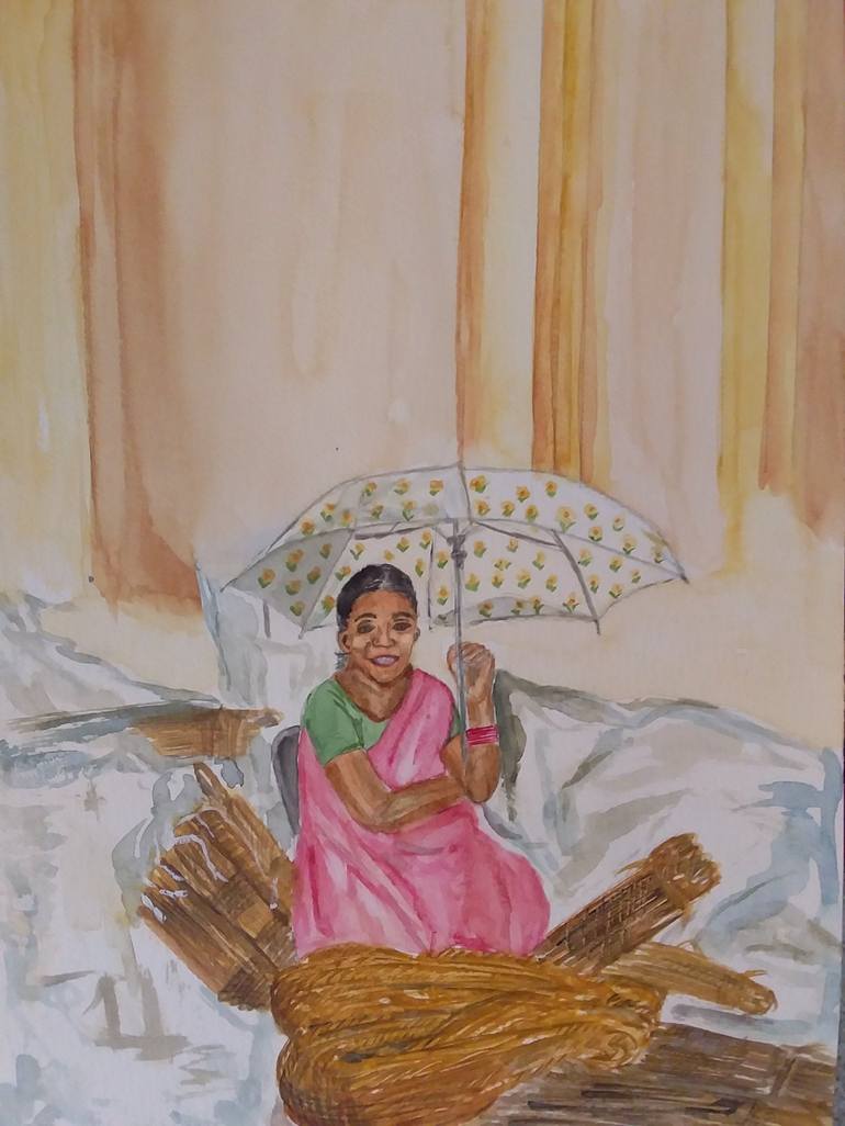 Original People Painting by Mona Grover