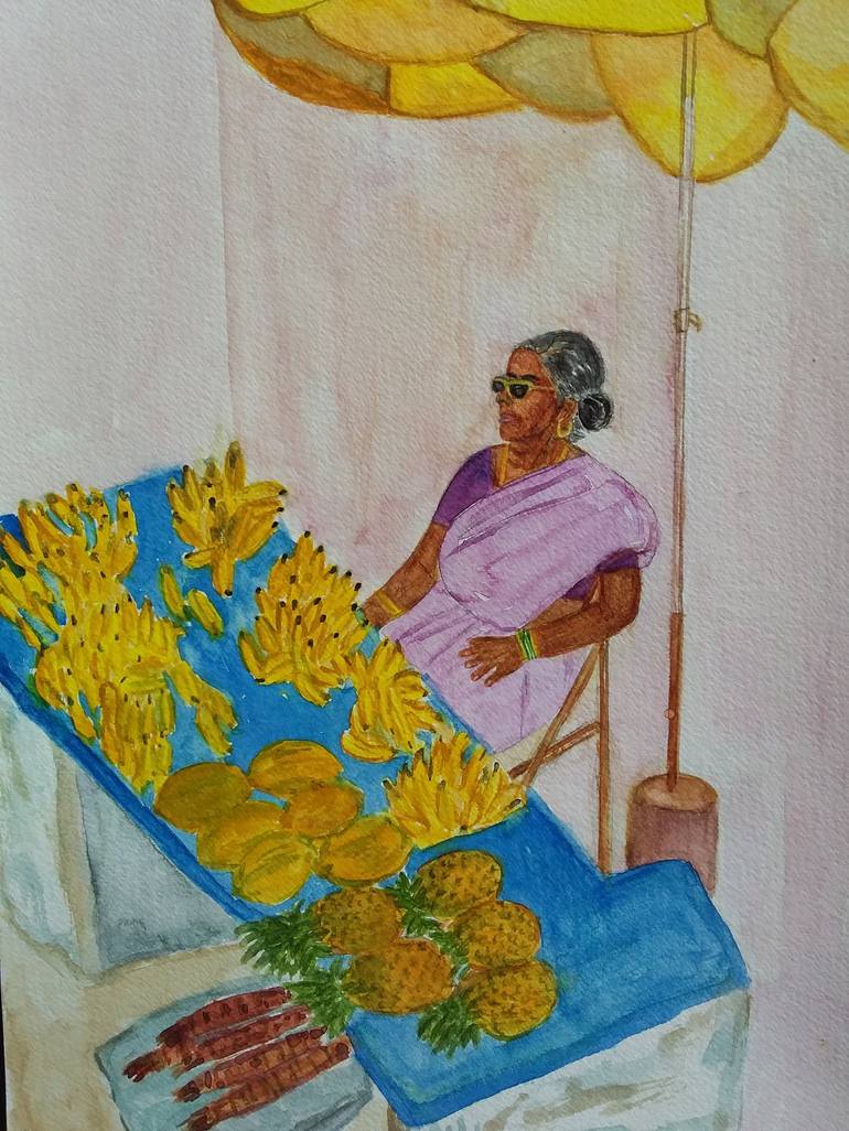 Original People Painting by Mona Grover