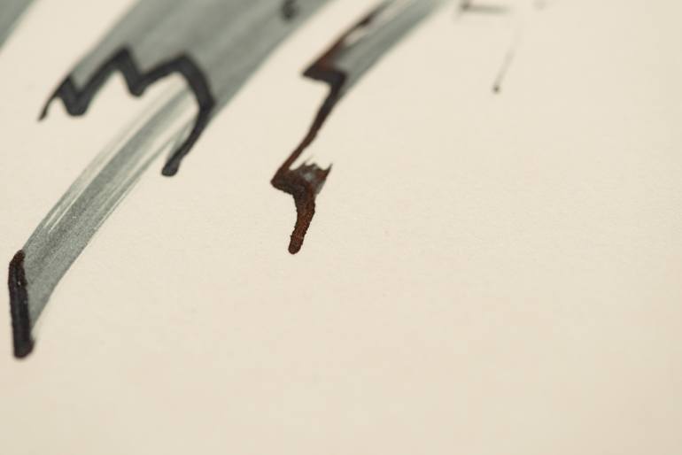Original Abstract Calligraphy Drawing by Angel Fernandez