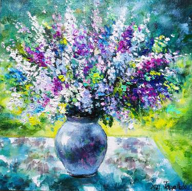 Original Fine Art Floral Paintings by Tatjana Obuhova