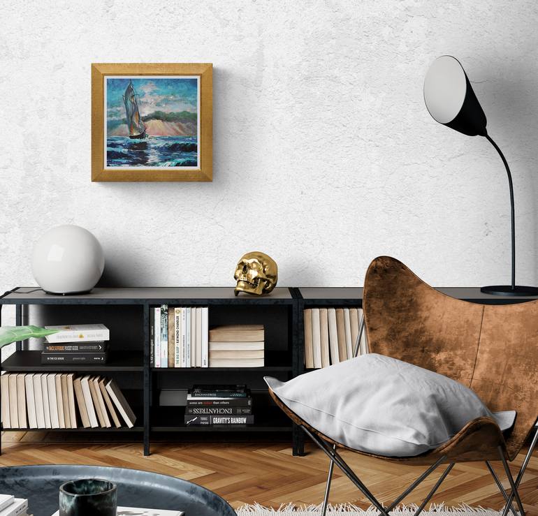 Original Impressionism Boat Painting by Tatjana Obuhova