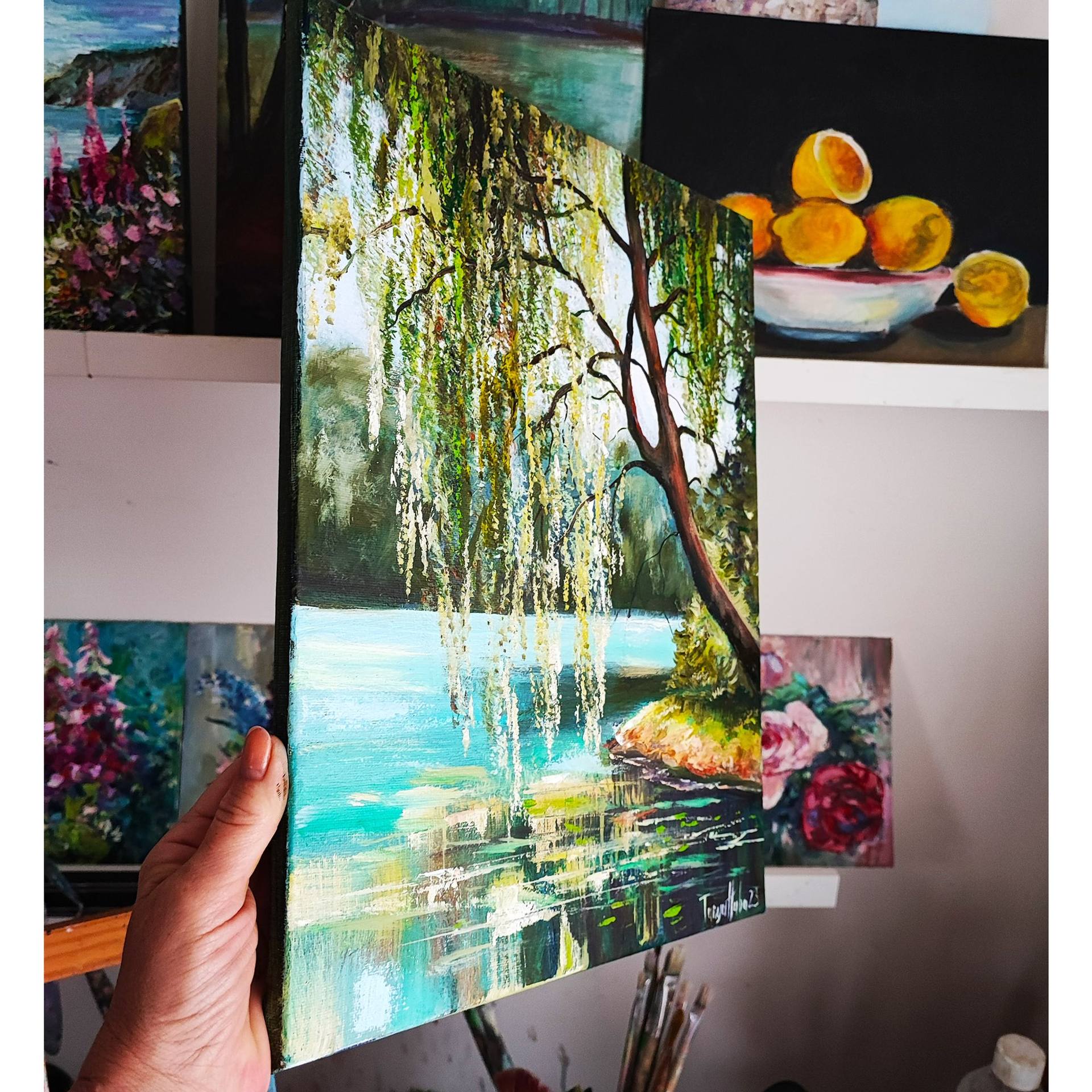 Willow tree Painting by Tatjana Obuhova