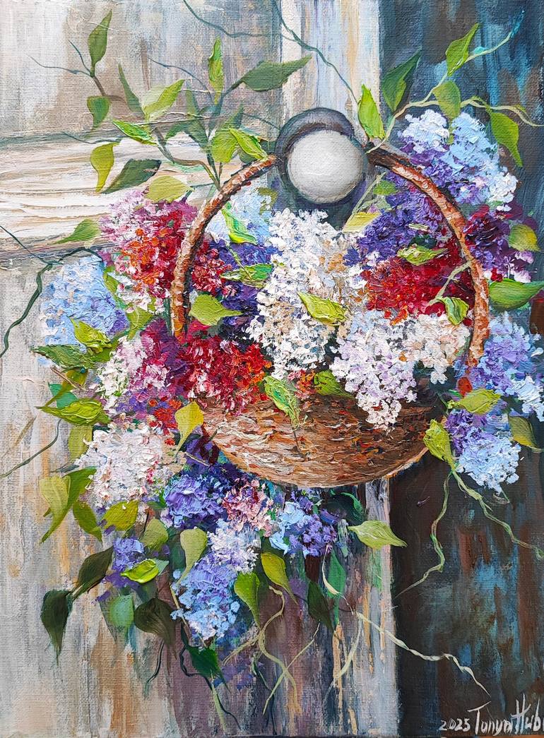 Lilac Painting Flowers Original Artwork Still Life Lilac Painting