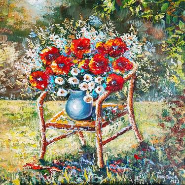 Original Fine Art Floral Paintings by Tatjana Obuhova