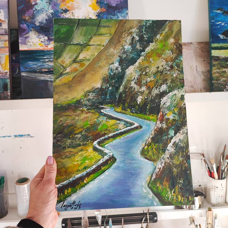 Original Dada Landscape Painting by Tatjana Obuhova