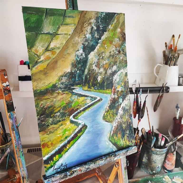 Original Dada Landscape Painting by Tatjana Obuhova