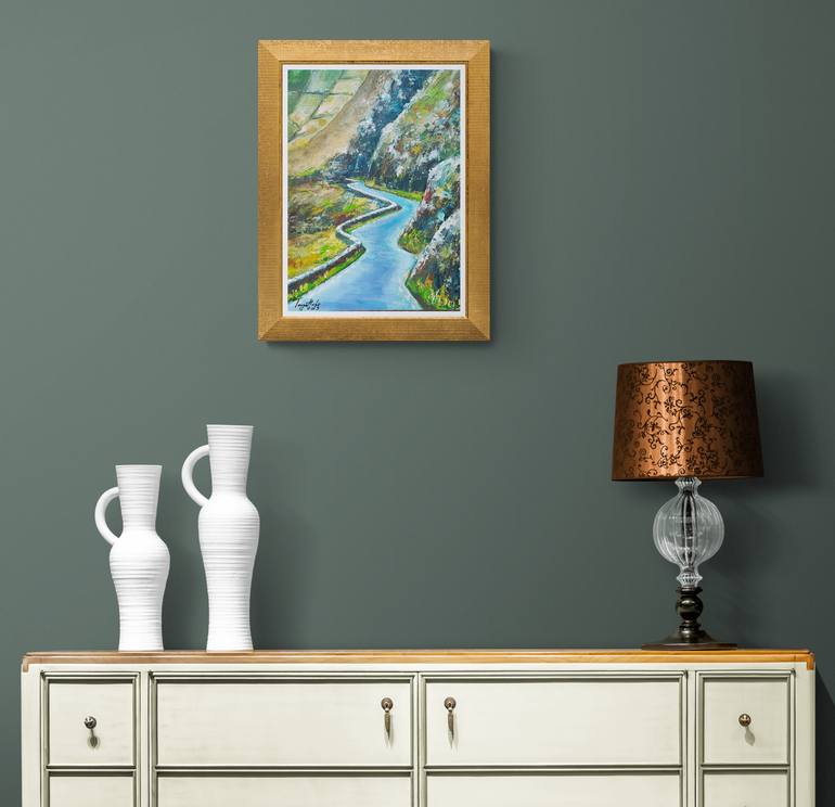 Original Dada Landscape Painting by Tatjana Obuhova