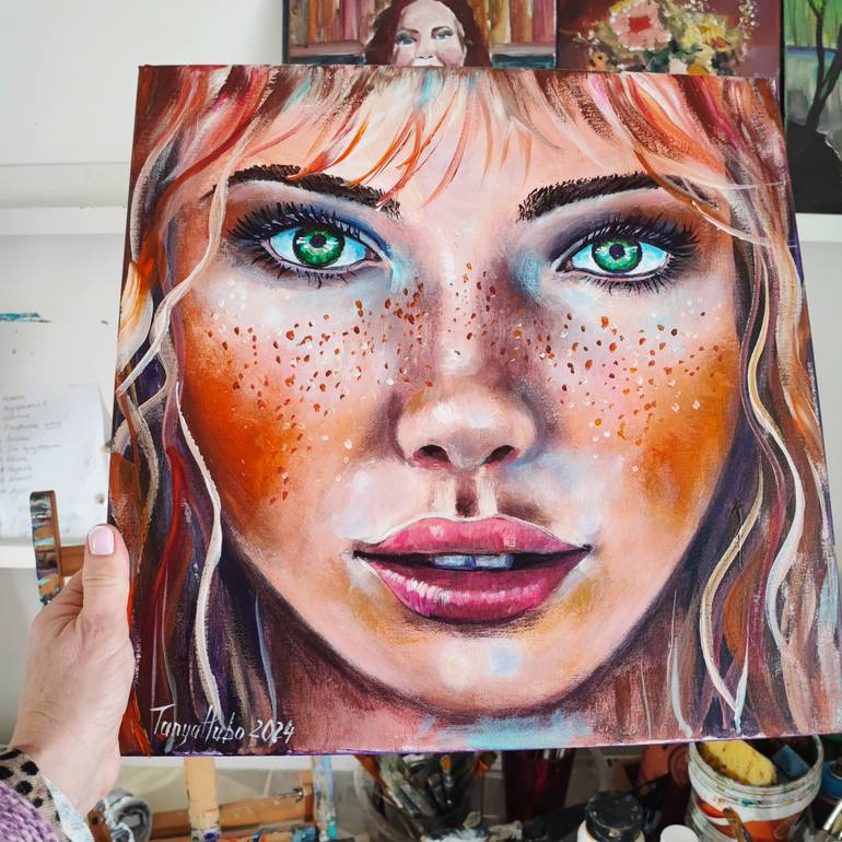 Original Portraiture People Painting by Tatjana Obuhova
