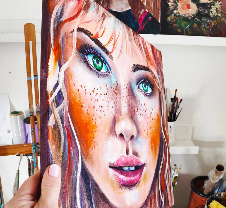 Original Portraiture People Painting by Tatjana Obuhova