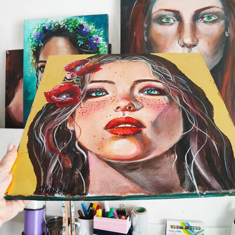 Original Photorealism People Painting by Tatjana Obuhova
