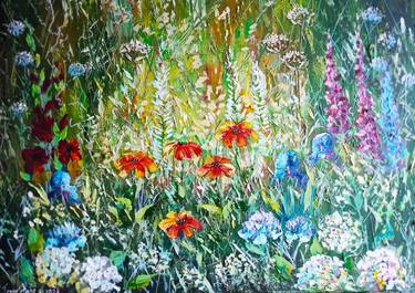 Original Dada Floral Painting by Tatjana Obuhova