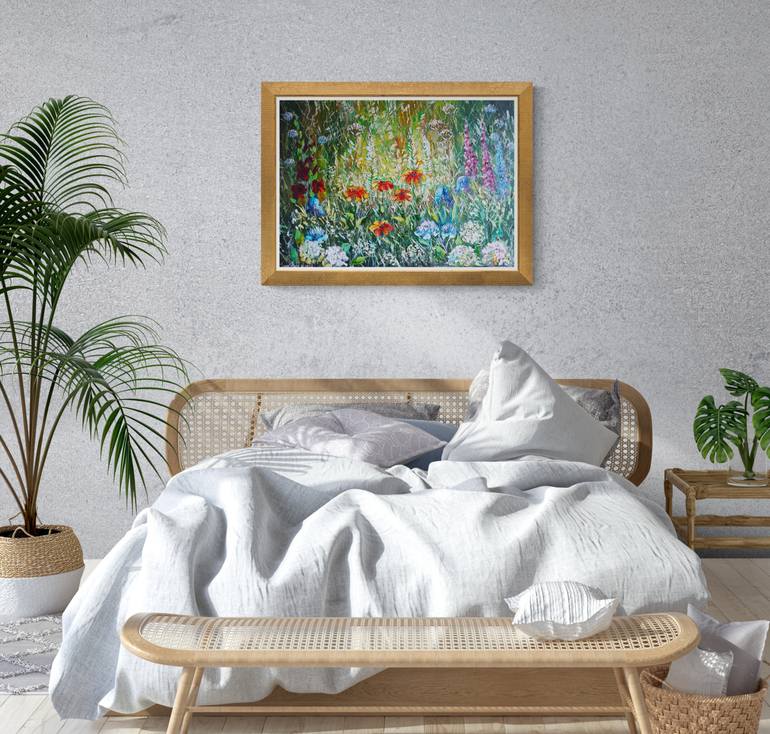 Original Dada Floral Painting by Tatjana Obuhova