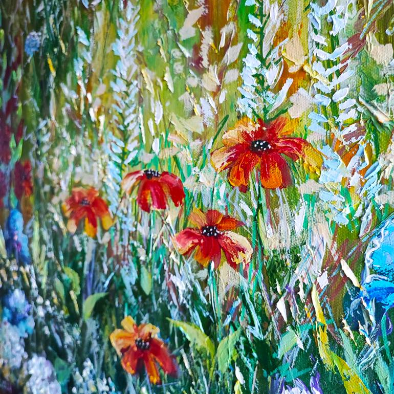 Original Dada Floral Painting by Tatjana Obuhova